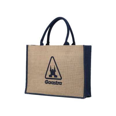 Custom Printed Shopping Bag Promotion Linen Tote Bag Jute Custom Beach Bag